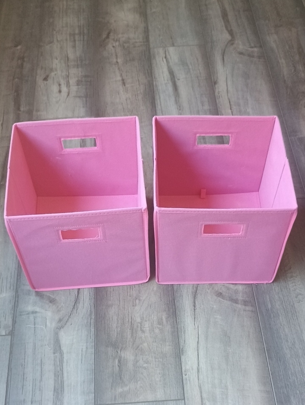 Pink Fabric Storage Bins - Set of 2